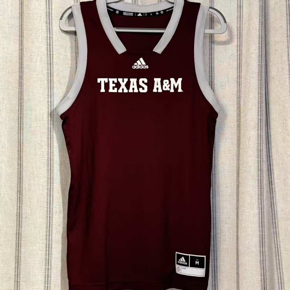 Adidas Men’s Texas A&M University Aggies Basketball Jersey Maroon M